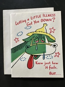 1950s Vintage Horsing Around Horse Novelty Get Well Greeting Card Unused NOS - Picture 1 of 6