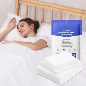4 PCS Disposable Bed Sheet Queen Size, Travel Sheet for Hotel, Disposable Sheet - Picture 1 of 9
