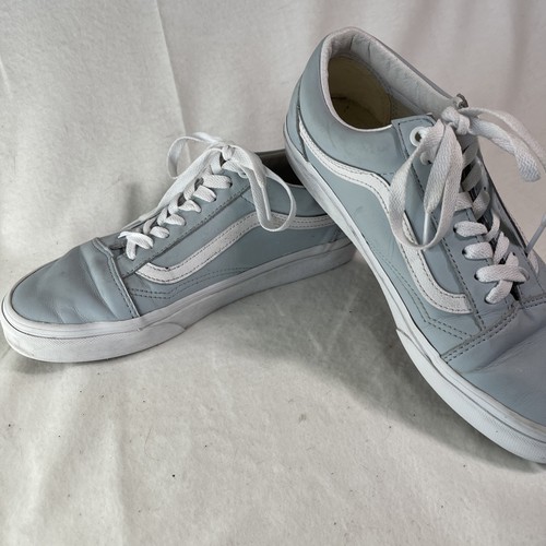 Furgone Vans in pelle blu e bianco " Skool" M7 5 W 9