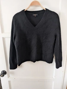 Quince 100% Cashmere V Neck Sweater Black Medium *Read - Picture 1 of 5