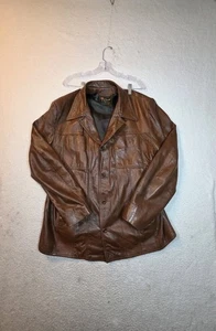 Giacca blazer pelle uomo vintage Reed Sportswear taglia dalla M alla L cappotto sportivo taglia 42 - Foto 1 di 17