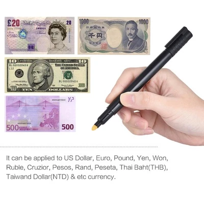 Counterfeit Money Detector Pen Fake Banknote Tester Currency Cash Checker Marker - Bild 1 von 4
