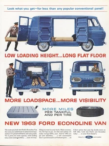 Ford Econoline Van 1963: anuncio impreso vintage de baja altura de carga - Imagen 1 de 1