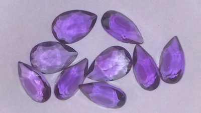 Lot of 9 Natural Purple to Pink Color Change Pear Cut Amethysts - 9.70ctw - Image 1 of 3