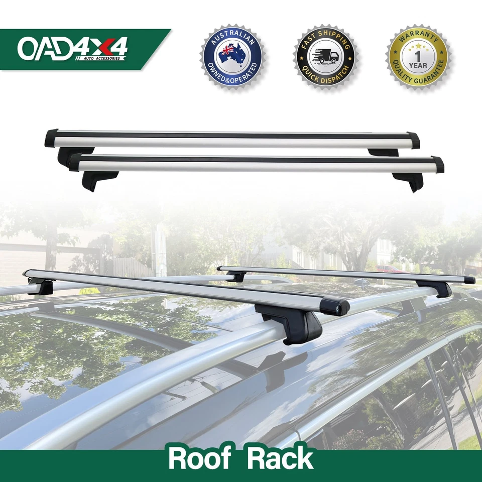 1 Pair Aluminum Cross Bar for KIA Grand Carnival 1999-2006 with Raised Roof Rail - image 1 of 4