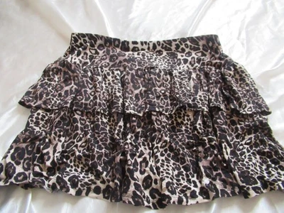 George Ladies Brown Animal Print Ra Ra Shirt size 16 - Image 1 of 2