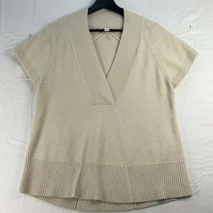 Coldwater Creek Damen Pullover Strick Oberteil Flügelärmel V-Ausschnitt Beige Große L - Bild 1 von 6