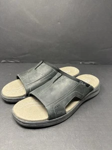 Clarks Walkford Band Leather Men’s Sandals Black Size 10.5M - Picture 1 of 8