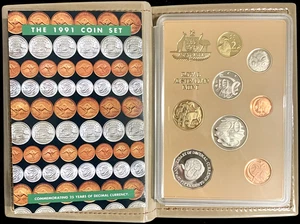 1991 RAM 8 Coin Proof Set Rams Head 25 Years Decimal Boxed With Case, B-5 - Picture 1 of 14