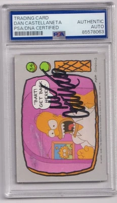 1990 Topps #34 The Simpsons Card Signed Autograph by DAN CASTELLANETA PSA/DNA - Image 1 of 2