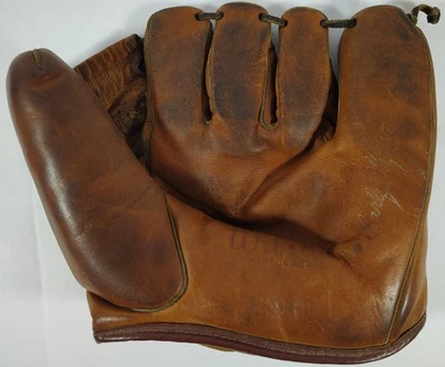 GUANTE DE BÉISBOL WYNN WILSON MODELO A2980 AÑOS 40 SALÓN DE LA FAMA BOTÓN TRASERO Foto 1 de 4