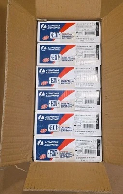 (6)Lithonia Lighting LQM SW3R 白色 热塑性 LED 出口标志 红色 Nicad — 第 1/4 张图片