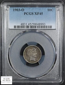 1903 O Barber Silver Dime 10C PCGS XF 45 - Picture 1 of 5