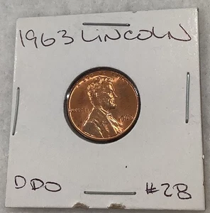 1963 P Lincoln Penny Cent DDO Error Uncirculated         # 28 - Picture 1 of 9