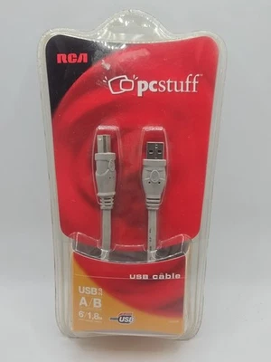 NEW 6ft RCA PC stuff USB 2.0 male A/B mini printer data cable Computer Labtop! - Image 1 of 2
