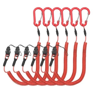 Coiled Lanyards with Buckle 40 Inch, 6 Pcs Buckle for Key Tool, Red - Picture 1 of 7