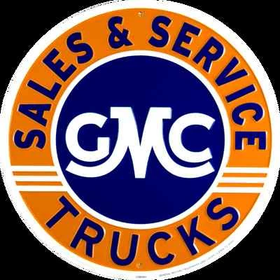 HANGTIME GMC SALES & SERVICE TRUCKS 12" ROUND METAL TIN EMBOSSED RETRO SIGN GARAGE AND
