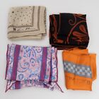 Lot of 4 Vintage Anne Klein Designer Silk Scarf Wraps 26"-68" Square Fall Colors