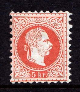 AUSTRIA — SCOTT 29 — 1867 5kr FRANZ JOSEF, TIPO II — MH — SCV $87 - Imagen 1 de 2