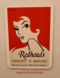 Redheads Matches 1980's Design Collectable Fridge Magnet - M762 LA - Picture 1 of 1