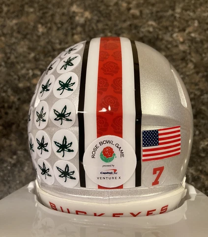 Ohio State Buckeyes 2022 Rose Bowl Custom Riddell Speed Mini Football Helmet Cover