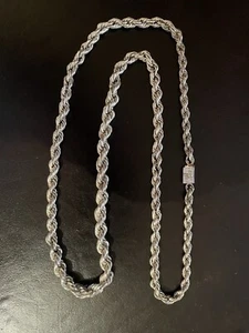 .925 Mexican Silver 27 1/2 inch Rope Chain Necklace, 80 grams - Picture 1 of 5