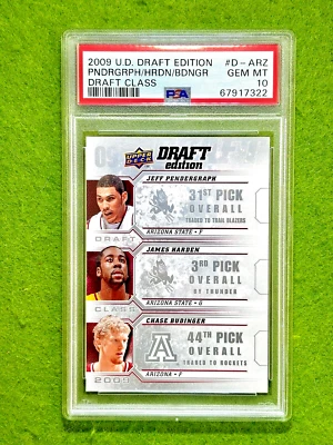 James Harden PSA 10 ROOKIE CARD Chase Budinger RC 2009 Upper Deck  ARIZONA STATE - Image 1 of 4
