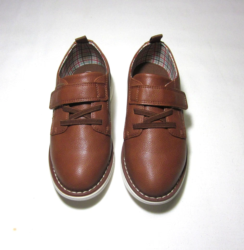 Sapatos sociais masculinos infantis marrom novo com etiquetas, gato e macaco - Imagem 1 de 4