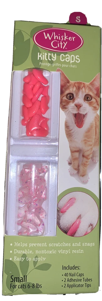 Whisker City Kitty Caps 40 Nails 2 Tubes 2 Extra Small Under 5 BS