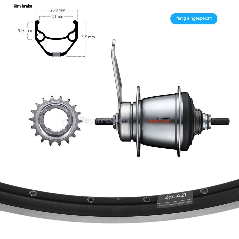 BIKE-PARTS 28" HINTERRAD 7-fach 19T NEXUS 127mm RÜCKTRITT NABENSCHALTUNG FAHRRAD - Bild 1 von 1