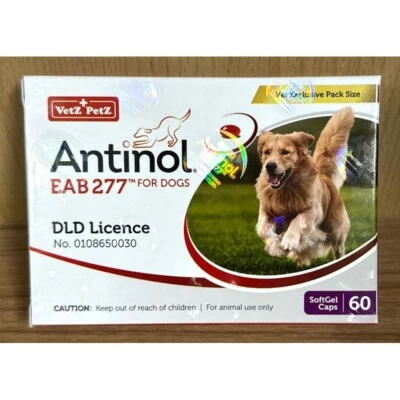 For Dog Antinol EAB 277 Vetz Petz Supplement Nourish Joints, Inflammation 60Caps