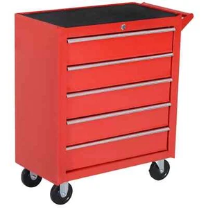 Roller Tool Cabinet Stoarge Box 5 Drawers with Wheels Caster Garage Workshop Red - Picture 1 of 11