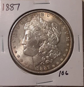1887 Morgan Silver Dollar Philadelphia Mint US $1 coin 90% silver #106-2693/PrRm - Picture 1 of 4