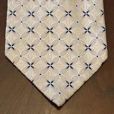 Gravata masculina vintage Izod dourada 100% seda feita na China - Imagem 1 de 4