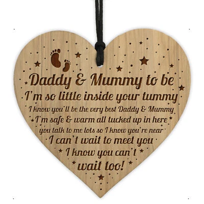 Daddy And Mummy To Be Gifts Engraved Heart From Bump Baby Gift Mummy Daddy