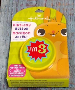 Hallmark Wearable Birthday Button - I'M 3 - BRAND NEW - Does not play sound - Picture 1 of 6