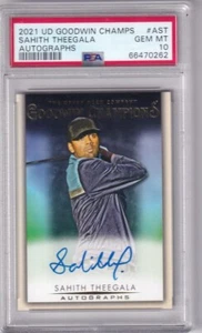 Sahith Theegala 2021 Upper Deck Goodwin Champions On Card Auto PSA 10 - Picture 1 of 2