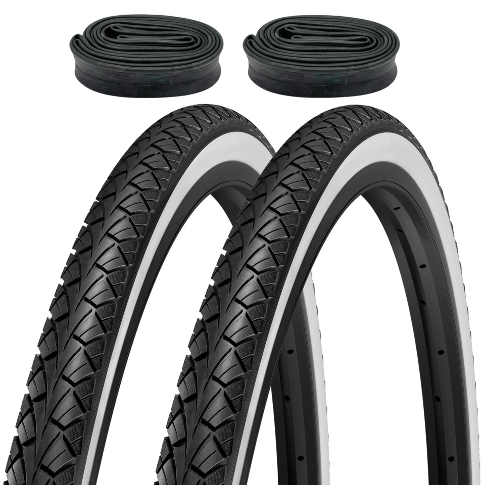 Fahrradreifen 28x1,40 Zoll 37-622 700x35c Weißwand Mantel Set + Schlauch wählbar - Bild 1 von 1