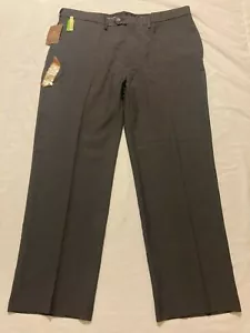 New $70 Haggar Classic Fit Repreve Stria Waist Extender Gray Pants Size 42X32 - Picture 1 of 10