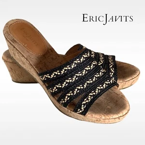 ERIC JAVITS RAFFIA SHOES SANDALS WEDGES SZ 9 N $175 - Bild 1 von 8