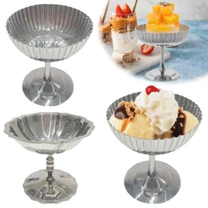 Stainless Steel Dessert Platter Goblet Hot Y0 - Picture 1 of 22