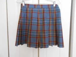 HANASPORT--BLUE/RED/CAMEL THICK PLAID PLEATED SKIRT--10 - Picture 1 of 2