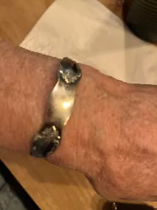 Silver Spoon Jewelry Cuff Bracelet vtg plated artisan - Picture 1 of 6