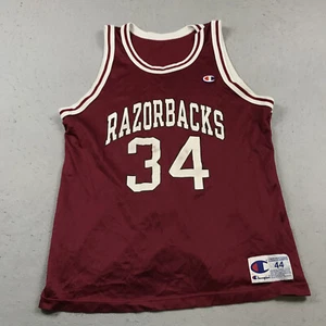 VINTAGE Arkansas Razorbacks Jersey Mens 44 Red Basketball Champion NCAA 90s - Picture 1 of 9