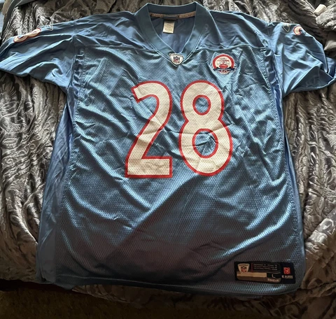 Tennessee Titans/Houston Oilers Chris Johnson Throwback jersey Size Large Cover