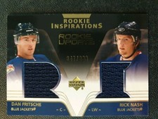 2003-04 Upper Deck Rookie Update 174 Dan Fritsche JSY RC/Rick Nash JSY #347/999
