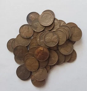 1940 P Lincoln Wheat Cent, Circulated Roll - Picture 1 of 3