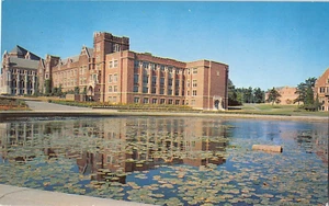 Tarjeta postal vintage de Frosh Pond de la Universidad de Washington, Seattle, WA 1950 - Imagen 1 de 2
