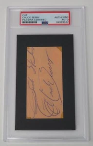 CHUCK BERRY Signed Autograph Auto 3x5 Index Card Cut Page Slab PSA JSA - Picture 1 of 6