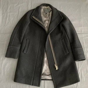 J.Crew Lodge Coat Nello Gori Stadium Cloth Women’s 2 Black Wool Blend Jacket - Picture 1 of 9